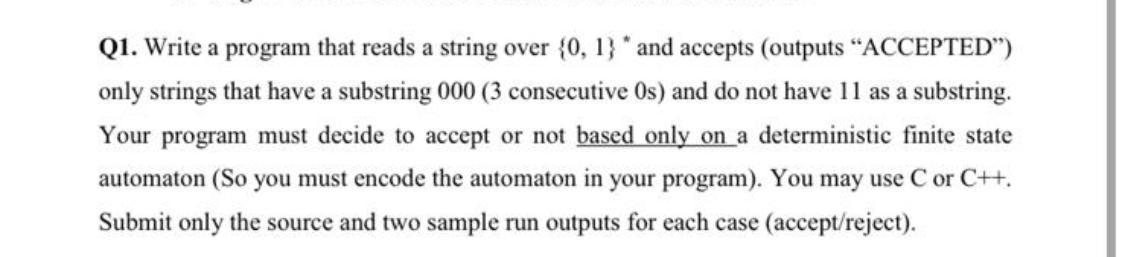 in a program: Consider the following FA M: Even Odd 1 0