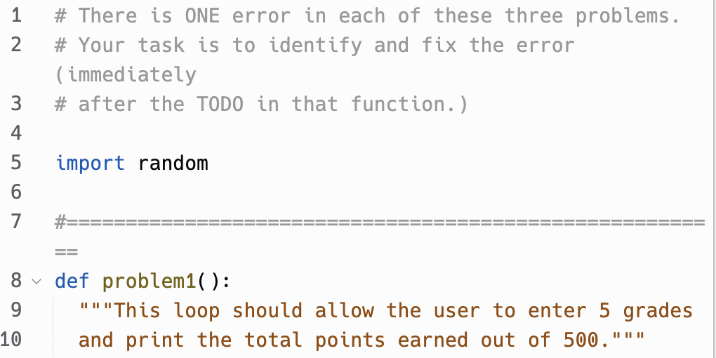  print(" PROBLEM 1 ") total =0 print("Please enter 5 test grades