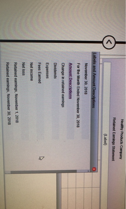 labels, spreadsheet and final question. ctions cial information related to Healthy Products