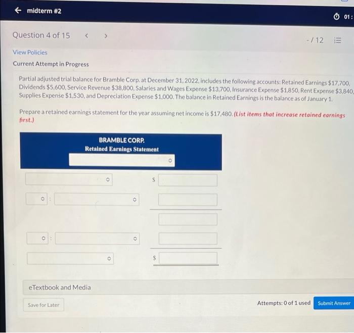  midterm #2 Question 4 of 15
