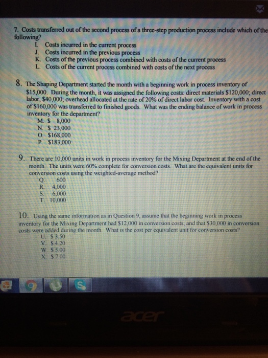  could you please help my with problems 8,9,and10 8. The Shaping