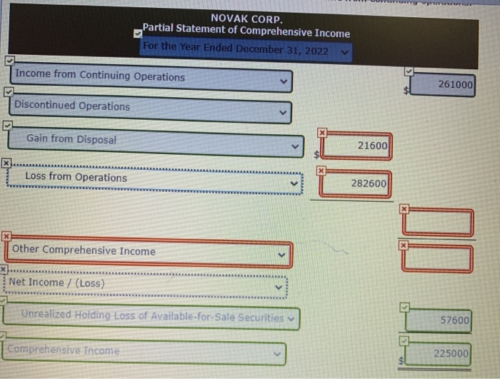 Corp, has income from continuing operations of $261,000 for the year ended