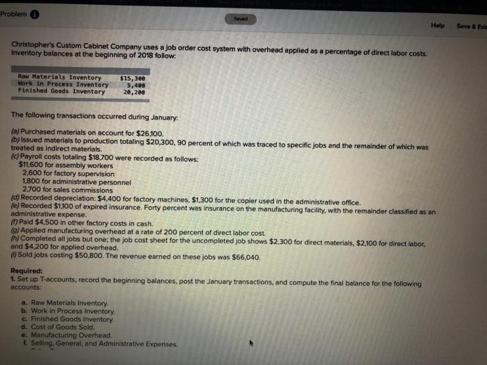  Problem Seved Help Save & E Christopher's Custom Cabinet Company uses
