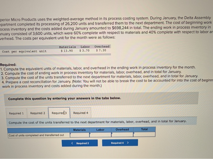 26,200 units and transferred them to the next department. The cost of