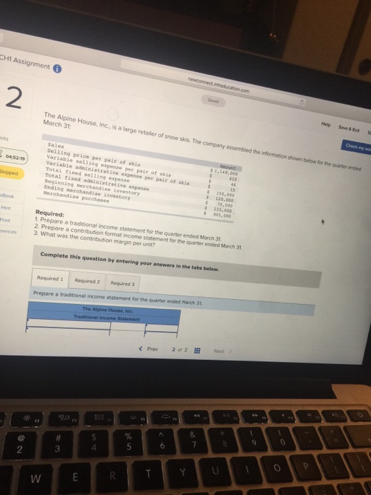  CH1 Assignment 2 Help Save & Esit The Alpine House, Inc.,