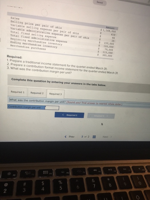 per pair of skia Variable selling expenso per pair of skis Variable