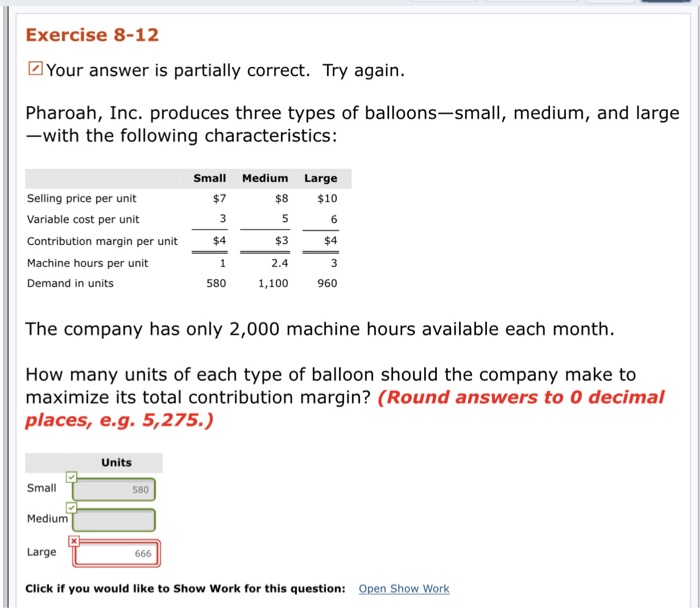  Exercise 8-12 2 Your answer is partially correct. Try again. Pharoah,