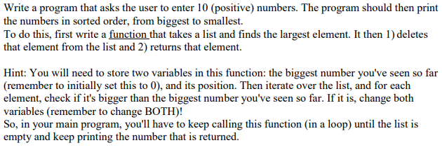 Code in Python: Write a program that asks the user to enter