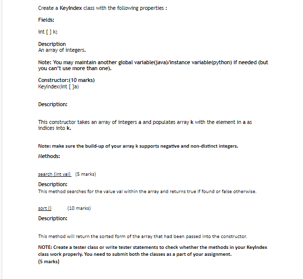TOPIC : Data structures : Key Index Searching & Sorting in java