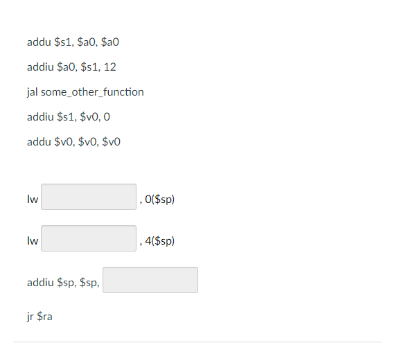a register, give it in this format: $to. For the two registers