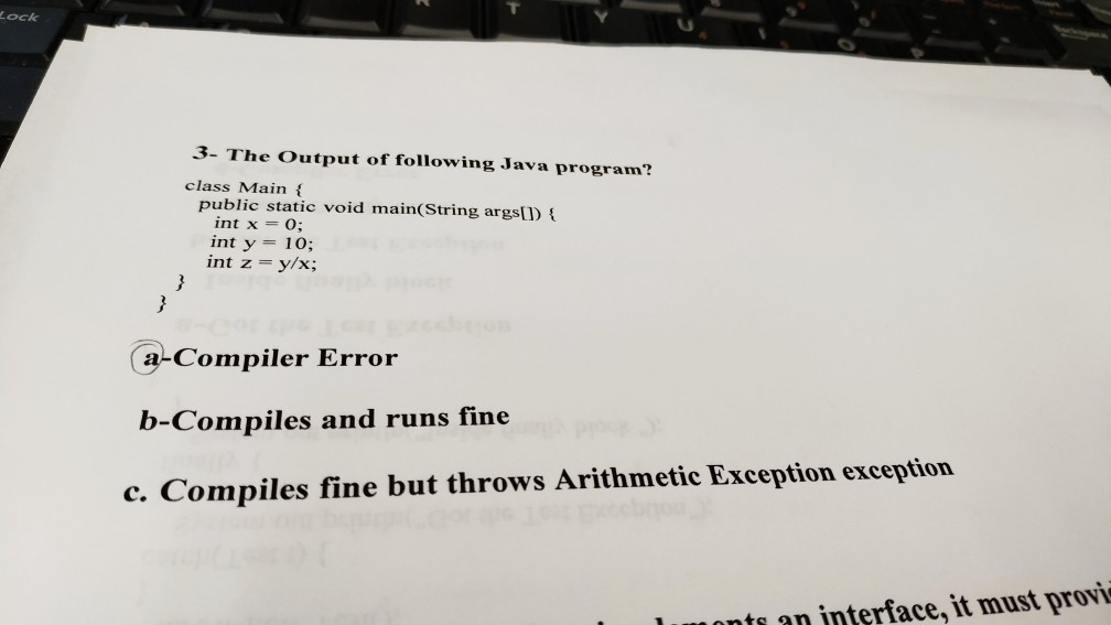 which one is the right answer? Lock 3- The Output of