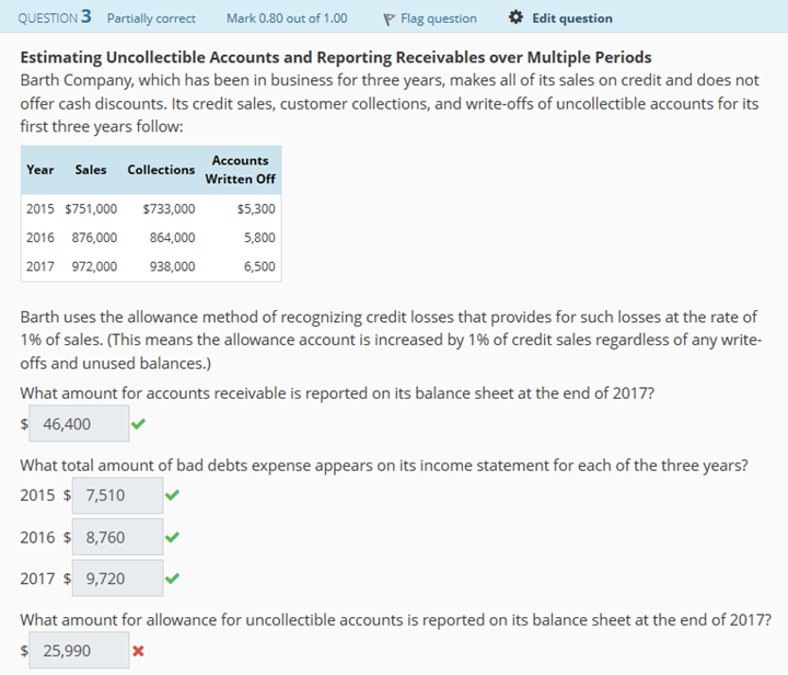 Please correct the wrong answer. Thank you very much. QUESTION 3 Partially
