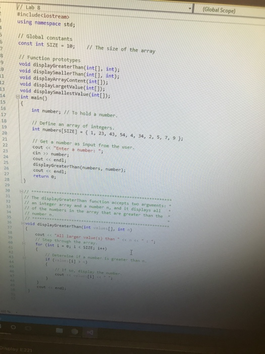have a predefined array and then asks the user to enter an