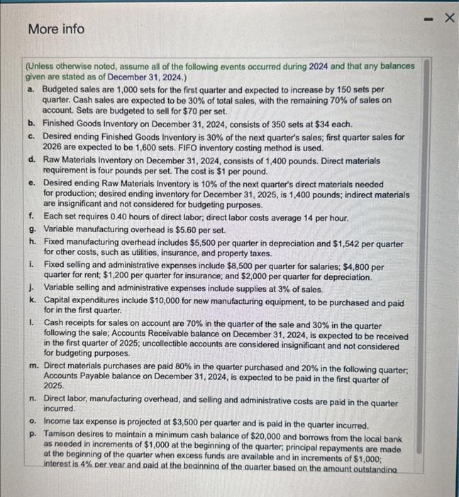 different cost than those produced and sold in 2025, assume the following