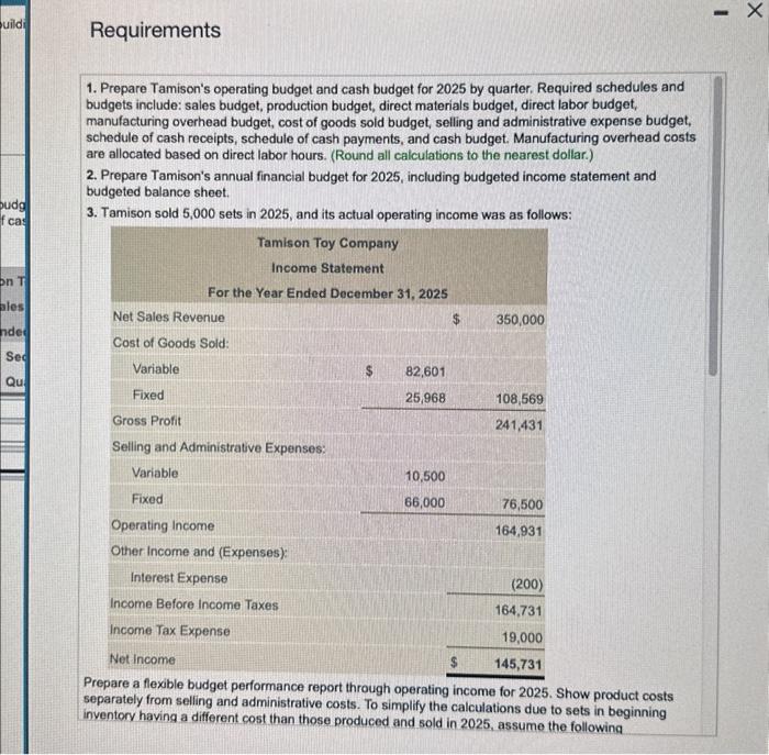 selling 100 sets more than the static budget level of sales? 5.