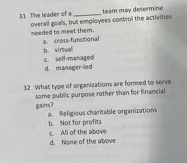 28 The following are key characteristics of teams except: 3. the sharing