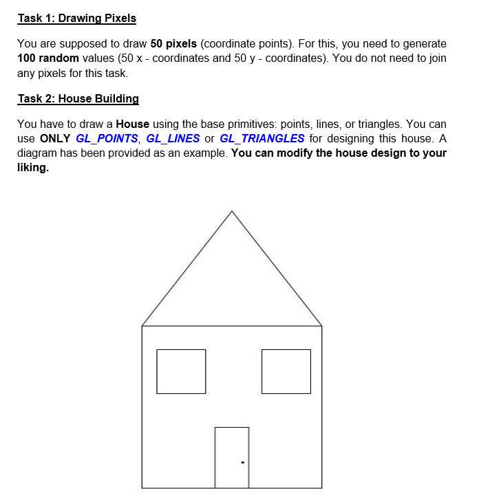DO IT CORRECTLY PLEASE. USE PYTHON Task 1: Drawing Pixels You are