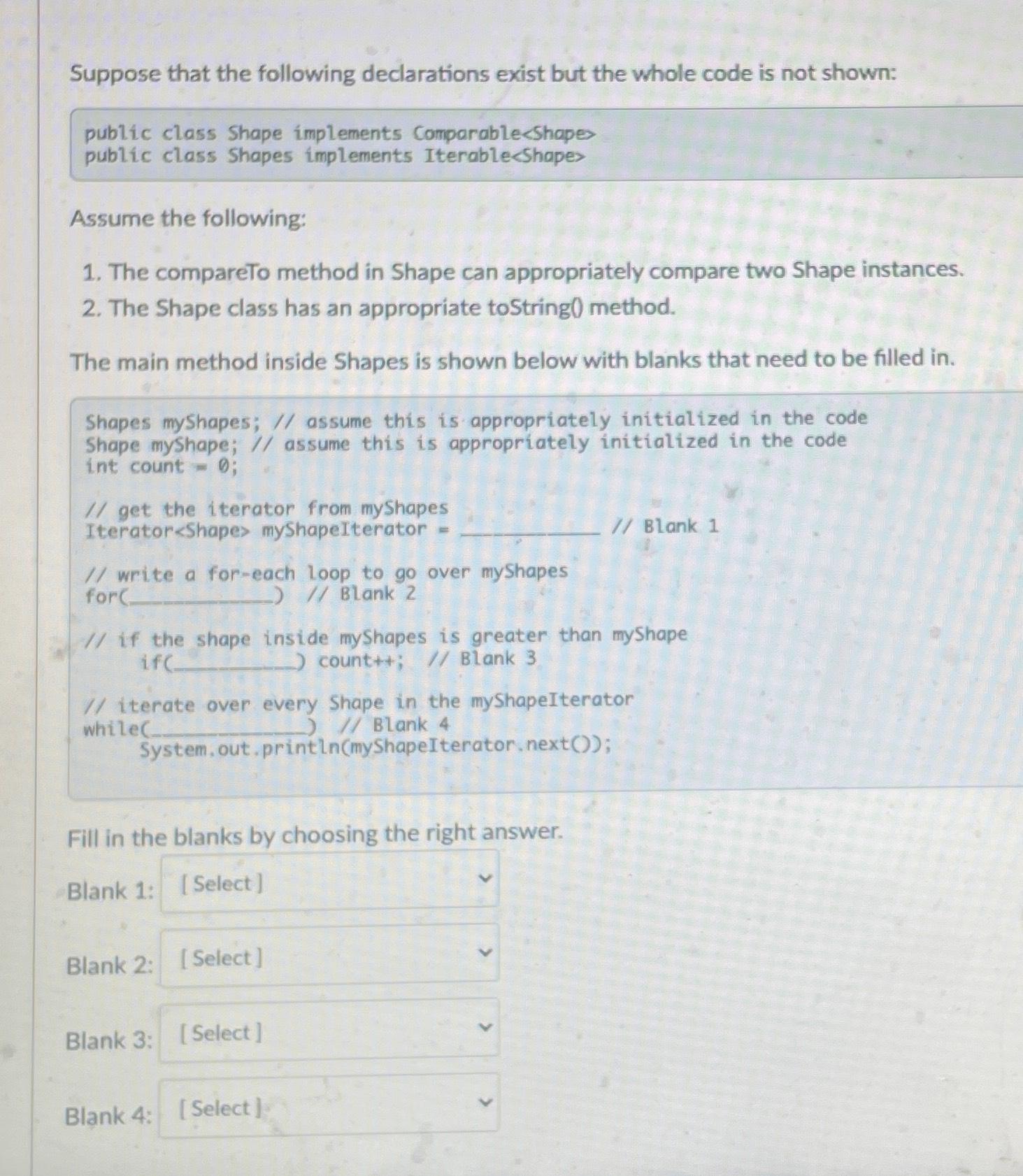  Suppose that the following declarations exist but the whole code is