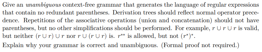 Consider regular expressions over {a, b} that use e to denote the