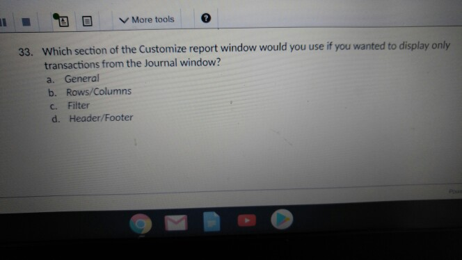  11 D More tools o More tools 33. Which section of