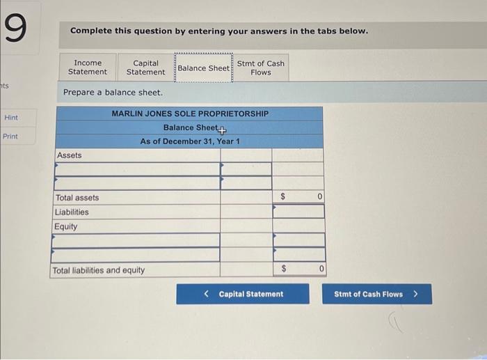 Marlin Jones, the owner. During Year 1, the company earned $50,300 in