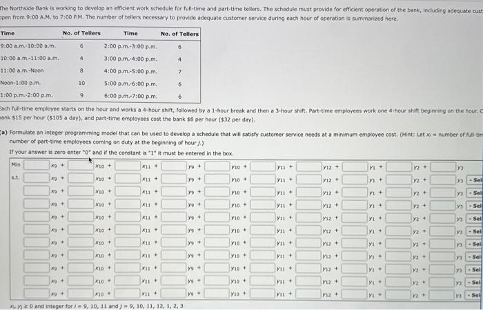  e Northside Bank is working to develop an effclent work schedule