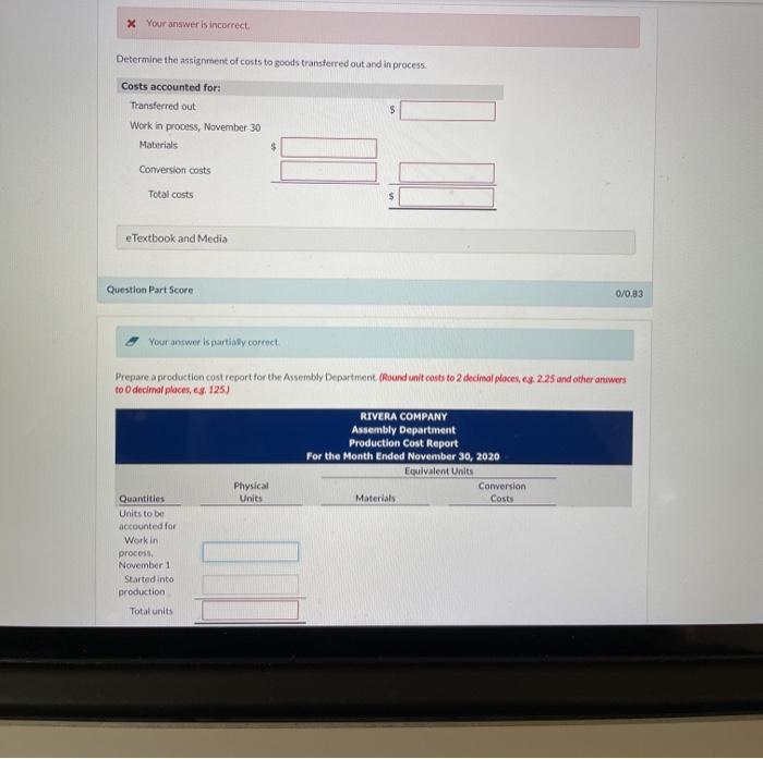 charged to the Assembly Department for November 2020 totaled $2.262 390 as
