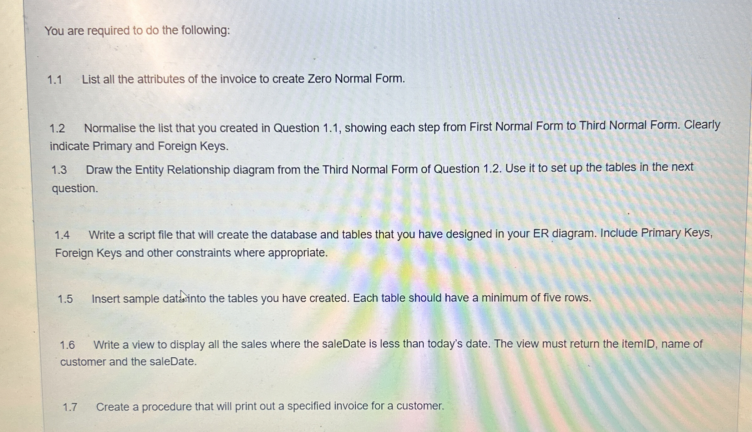  This project simulates a hardware store's database, used to keep track