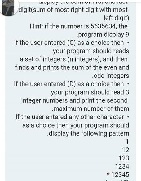 then do the following If the user choose (A) as a choice