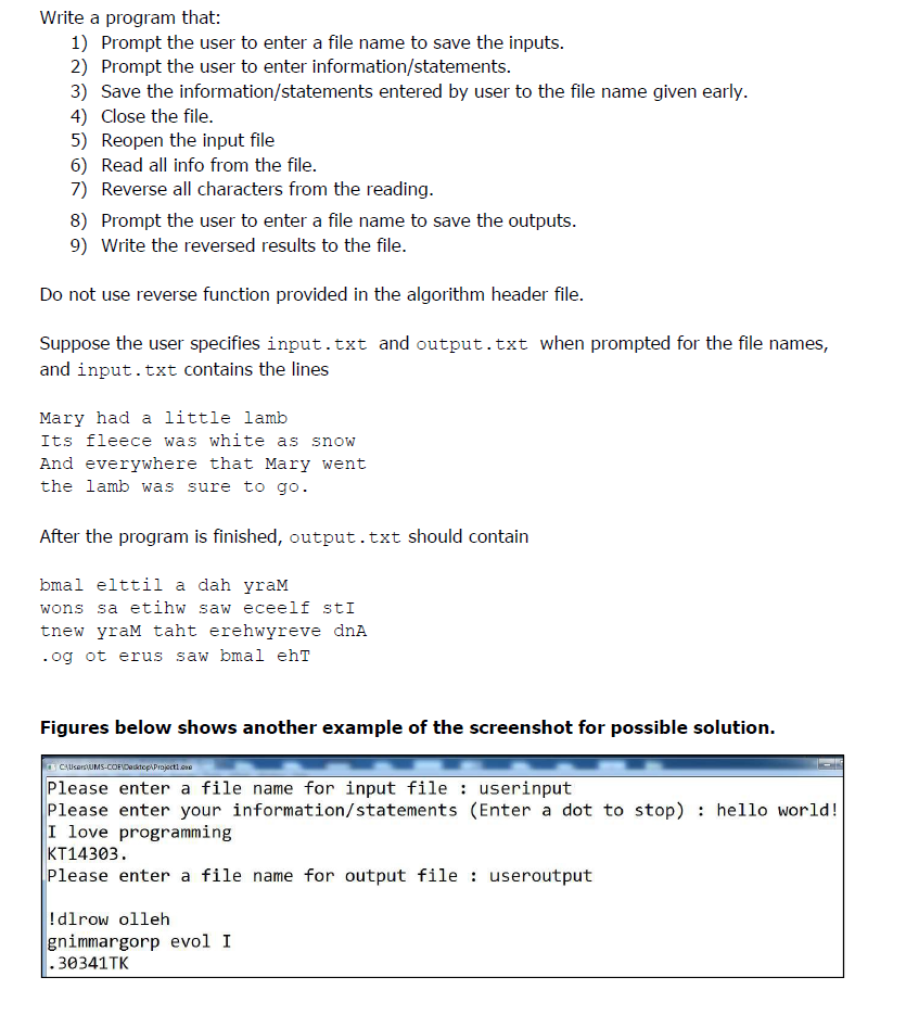  Write a C++ program Write a program that: 1) Prompt the