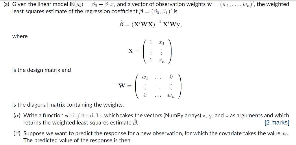PLEASE PROVIDE CODE IN R (a) Given the linear model E(%)-30 +