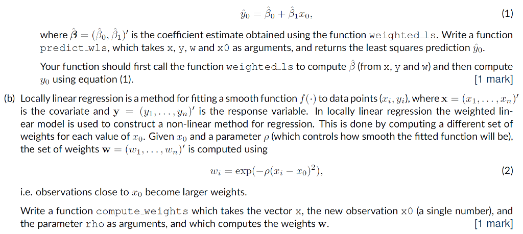 ir, and a vector of observation weights w-u, . . . ,
