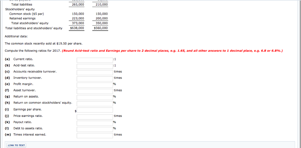 statements of Corbin Company are presented below. CORBIN COMPANY Income Statement For