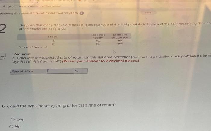  Deroring Enabled: BACKUP ASSIGNMENT (B22) (i) Suppose that many stocks are