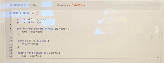 field for ciatireed Complete main0 to: - create a generic pet and