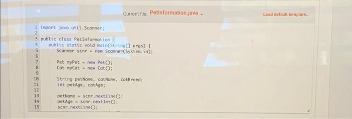 print information, and add a statement to print the cats torend using