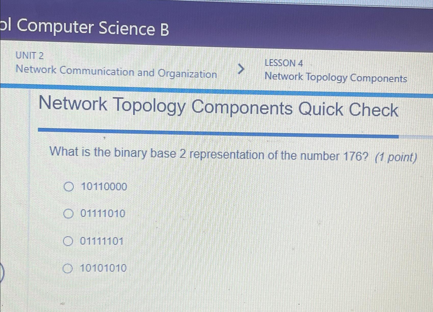  I Computer Science B UNIT 2 Network Communication and Organization LESSON