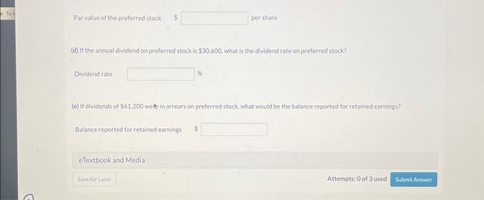 share (c) What is the parvalue of the preferred stock? Par value