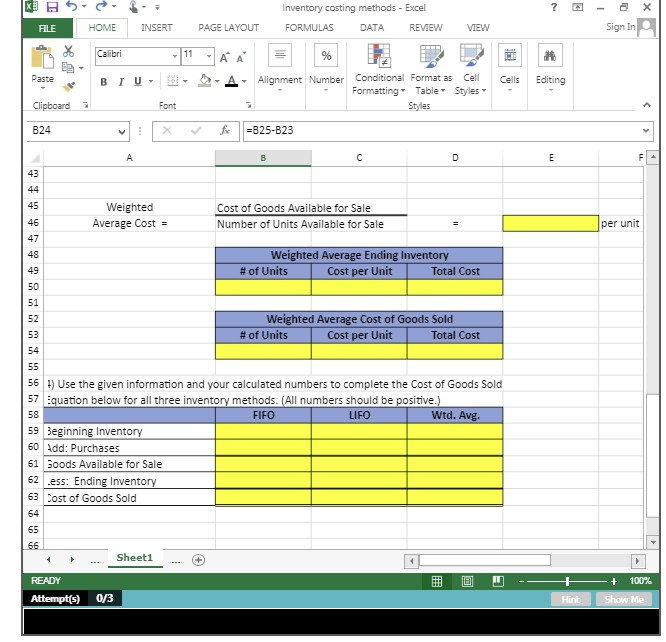 following information available: of Units T otal Cost 400.00 20 S $