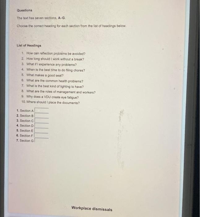 KEYBOARD OPERATOR (A) Sensible work practices are an important factor in the