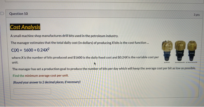 drill bits used in the petroleum industry. Based on additional data, the