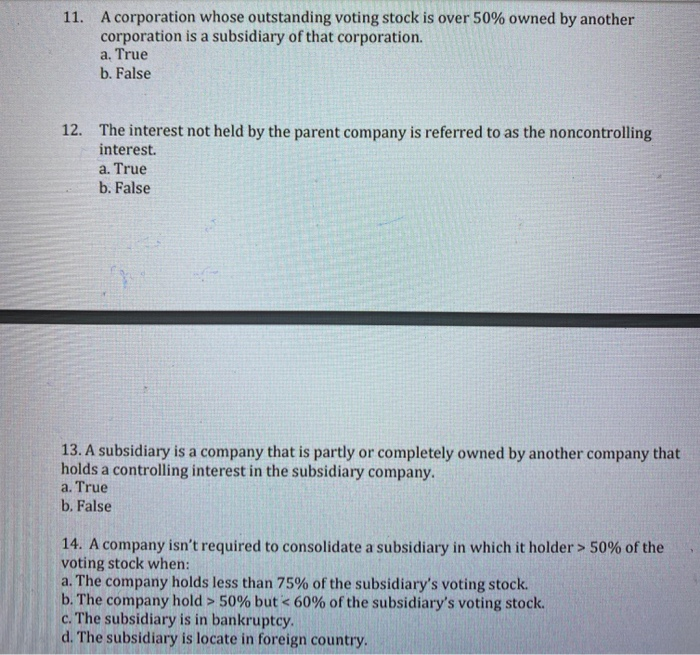 if a. control does not rest with the majority owner. b. the