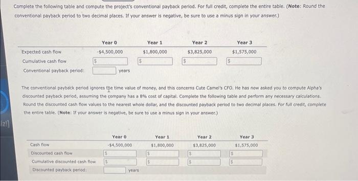 payback period that heips in their capital budgeting decisions. Consider the case