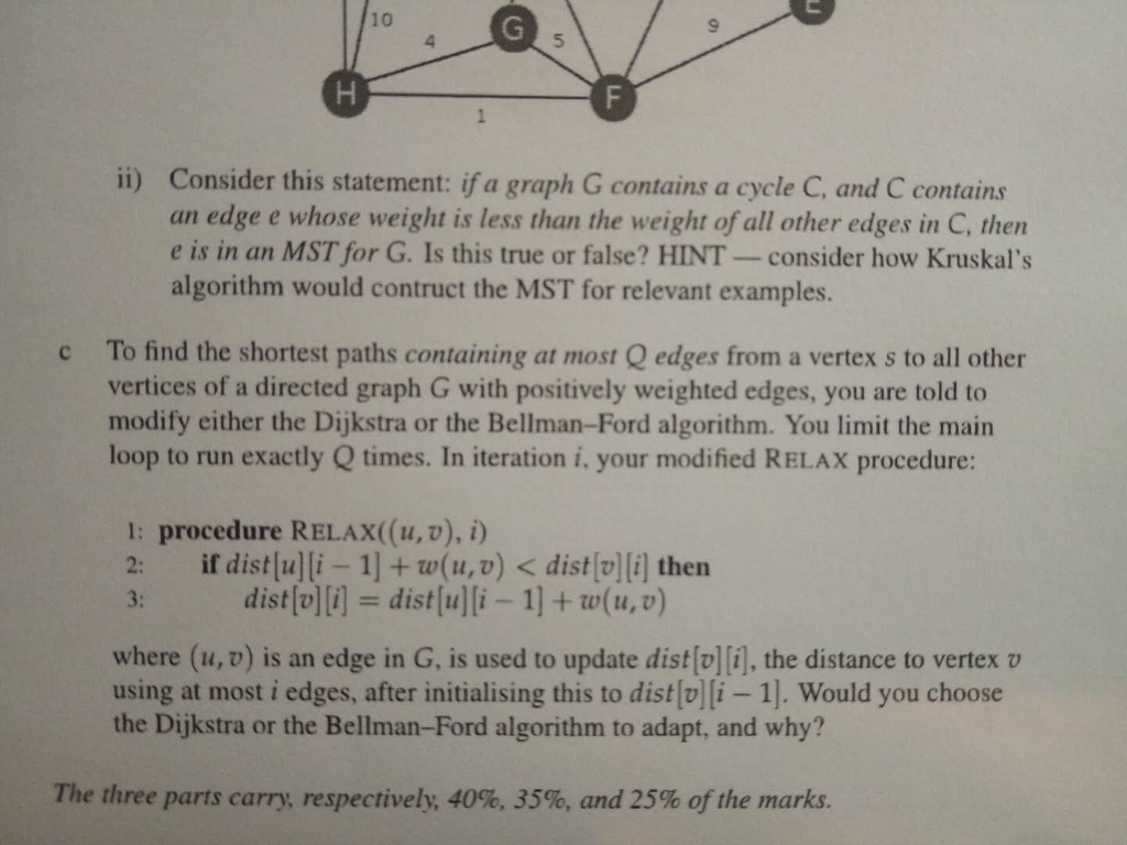 10 9 Consider this statement: if a graph G contains a