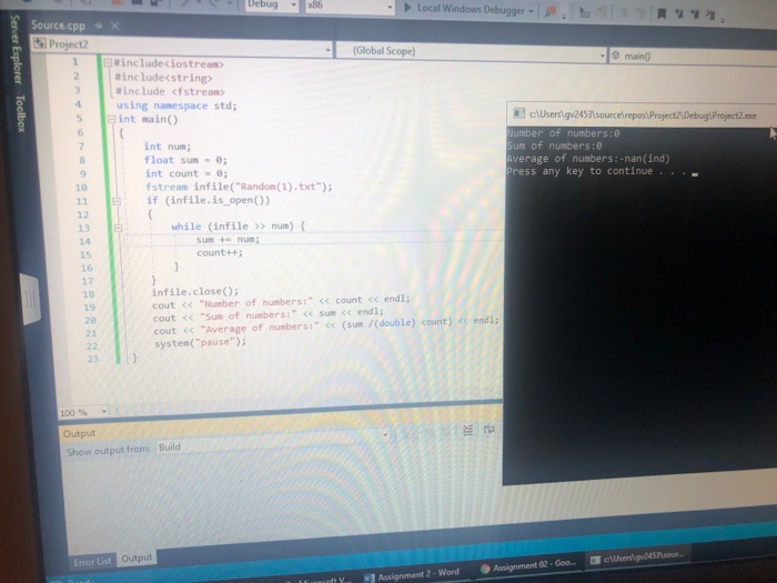 (6 points) Download Random.txt file from Canvas, in the Assignment 02 folder.