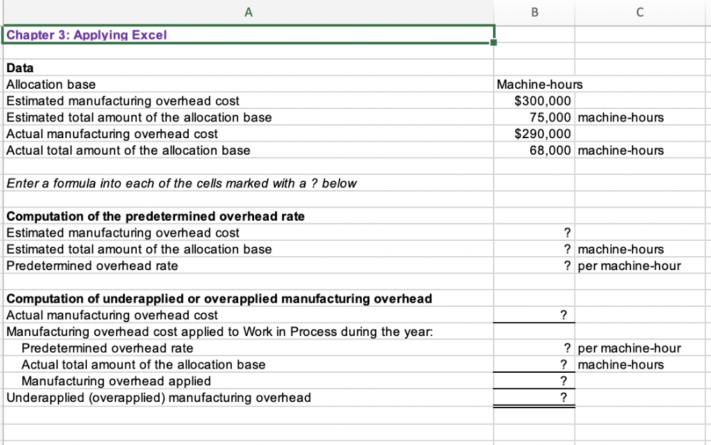 formulas in all of the cels that contained qucstion marks, verify that