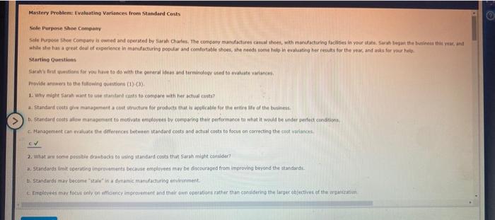 is less than the standard cost what the product should cost). Afcorable