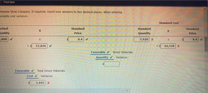 does cost) is greater than the standard cost (what the product should