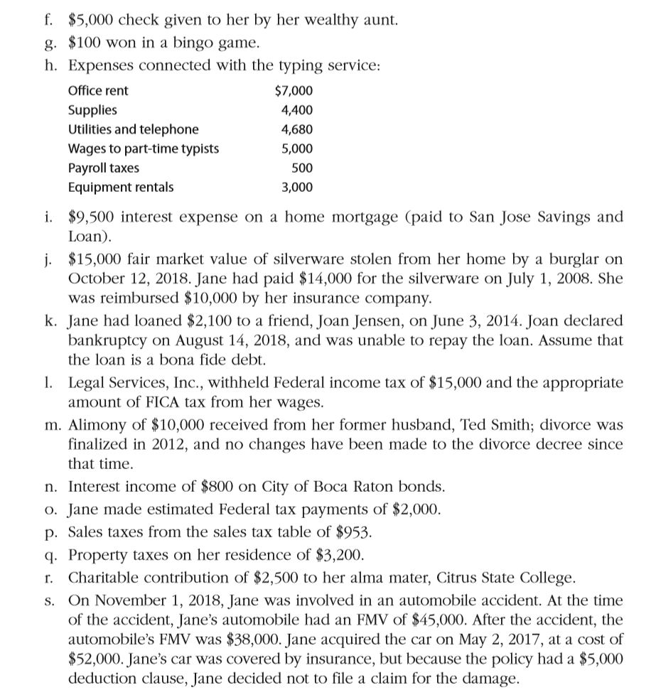 single and has no dependents. She is employed as a legal sec-