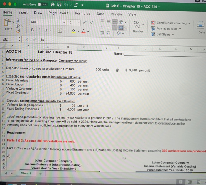  OFF AutoSave Insert 5 Page Layout Home Formulas Data Lab 6